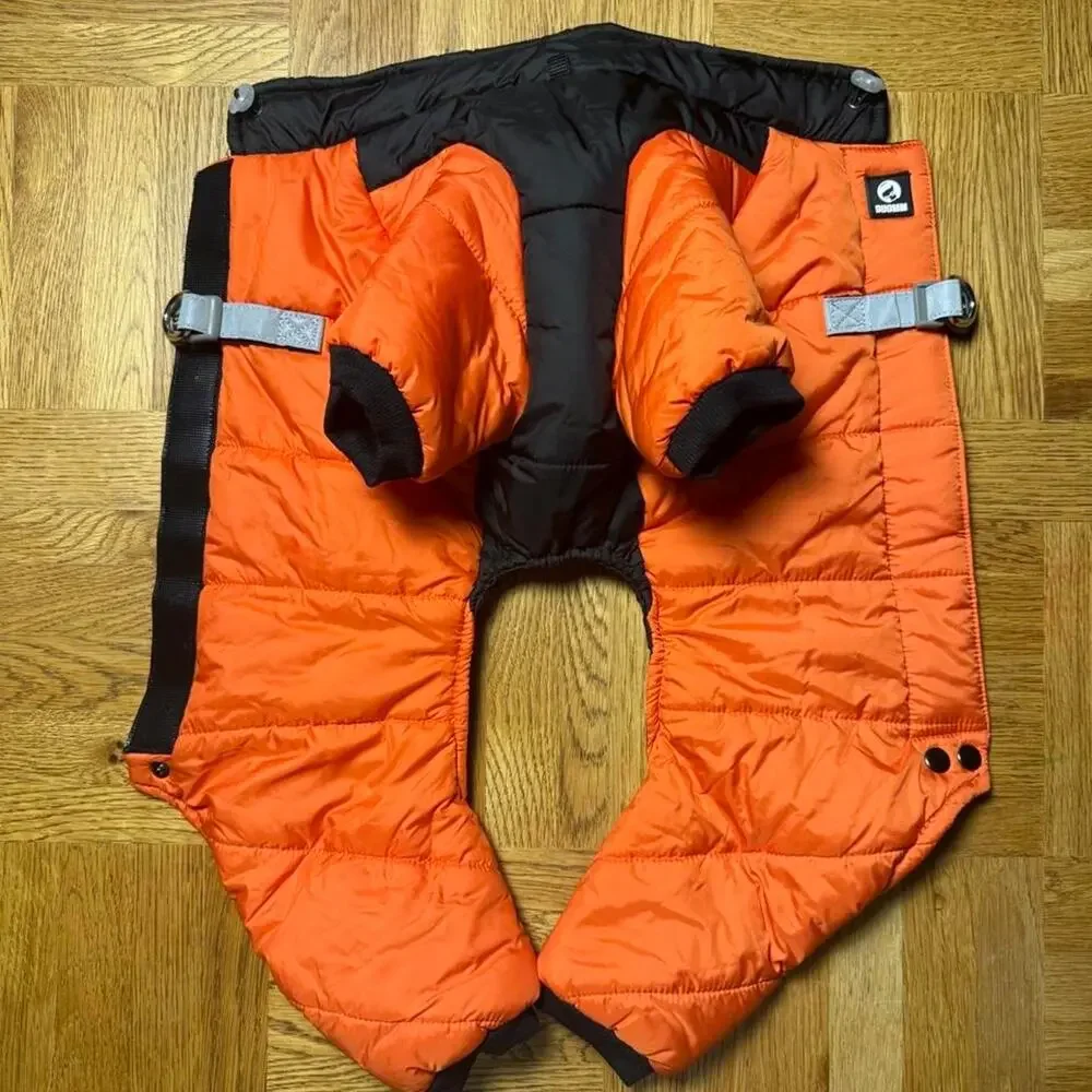 DUDUMA Orange Black Puffer Dog Jacket Coat Size XL Reflective Buckles